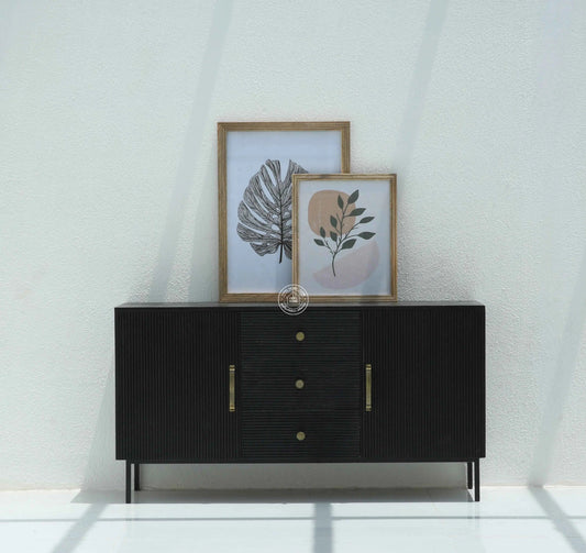 Aldora 3 Drawers & 2 Doors Sideboard (Black Finish)