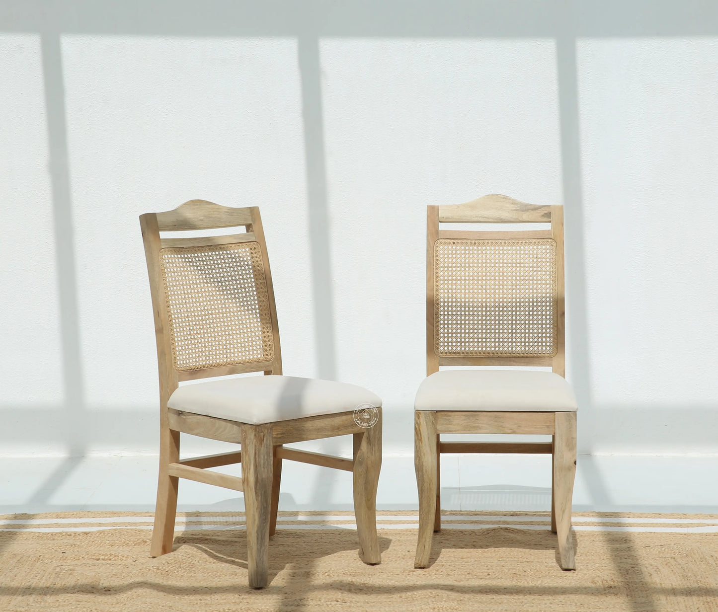 Almonzo Rattan Dining Chair – Only One Pcs, Solid Mango Wood, Natural Finish | Opelhome UAE Opel Home