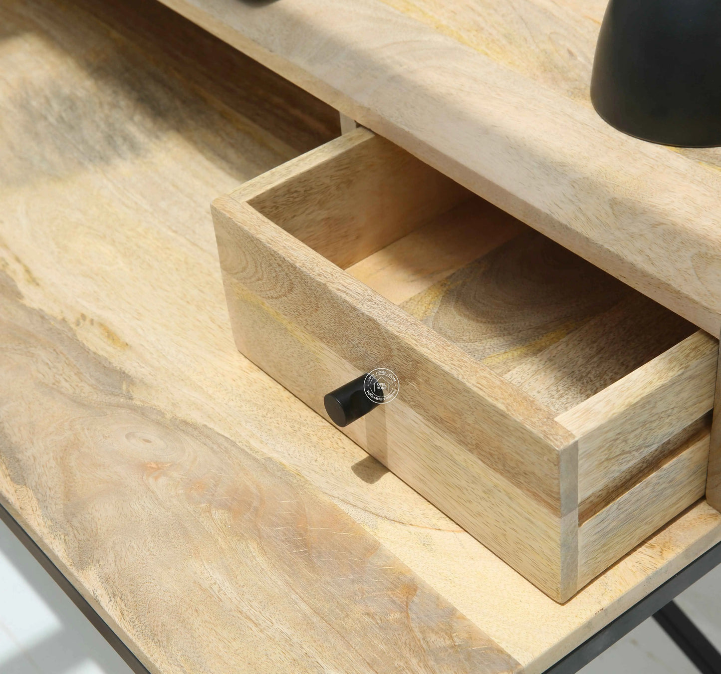 Antonio Wooden Desk with Black Legs