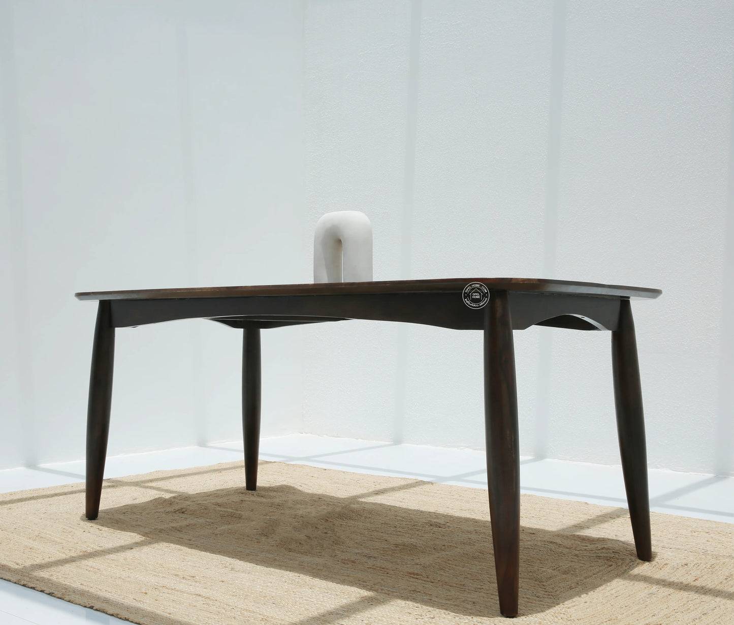 Arcane Wooden 6 Seater Dining Table – (Only Table) , Walnut finish | Opelhome UAE - Opelhome