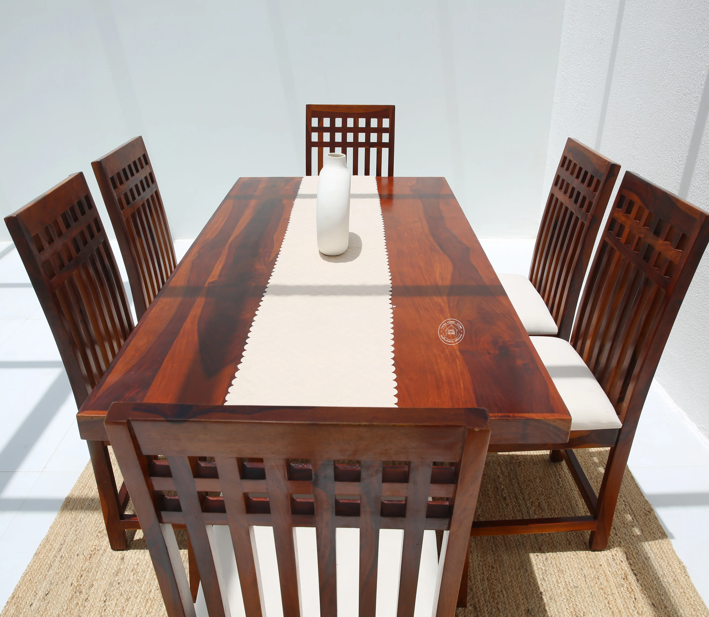 Ardo Wooden 6 Seater Dining Table – (Only Table) , Honey finish | Opelhome UAE - Opelhome