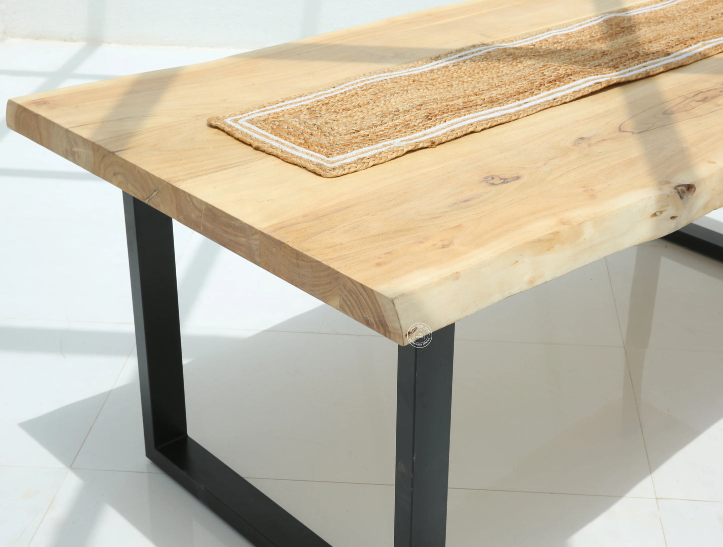 Arnola Acacia Wood Dining Table (7cm) – Only Table, Multiple Sizes & Leg Options | Opelhome UAE Opel Home