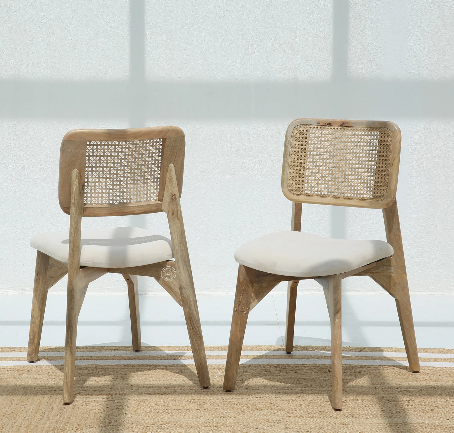 Avara Rattan Dining Chair – Only One Pcs, Solid Mango Wood, Natural Finish | Opelhome UAE Opel Home