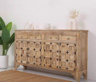 Berry Wooden 4 Door 4 Drawer Sideboard (Multiple Color Options) | Opelhome UAE