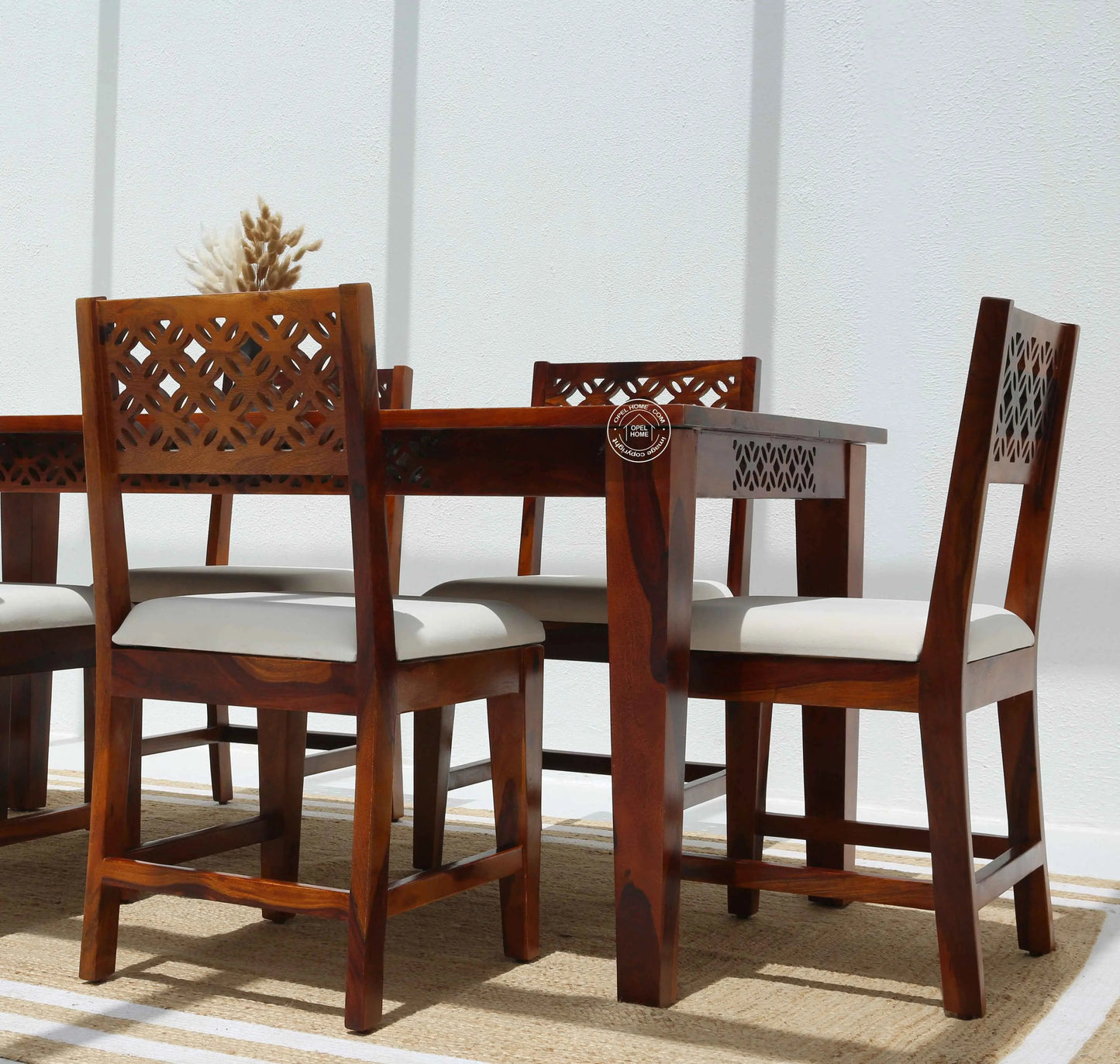 Canvas Wooden 6 Seater Dining Table - (Only Table , Honey finish)| Opelhome UAE