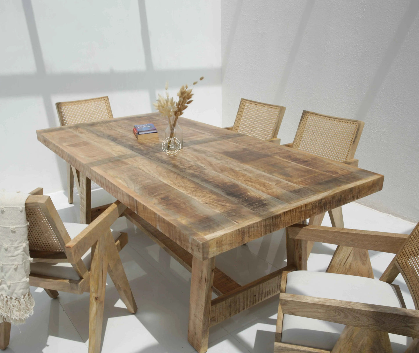 Casein Mango Wood Dining Table (Only Table) , | Opelhome UAE