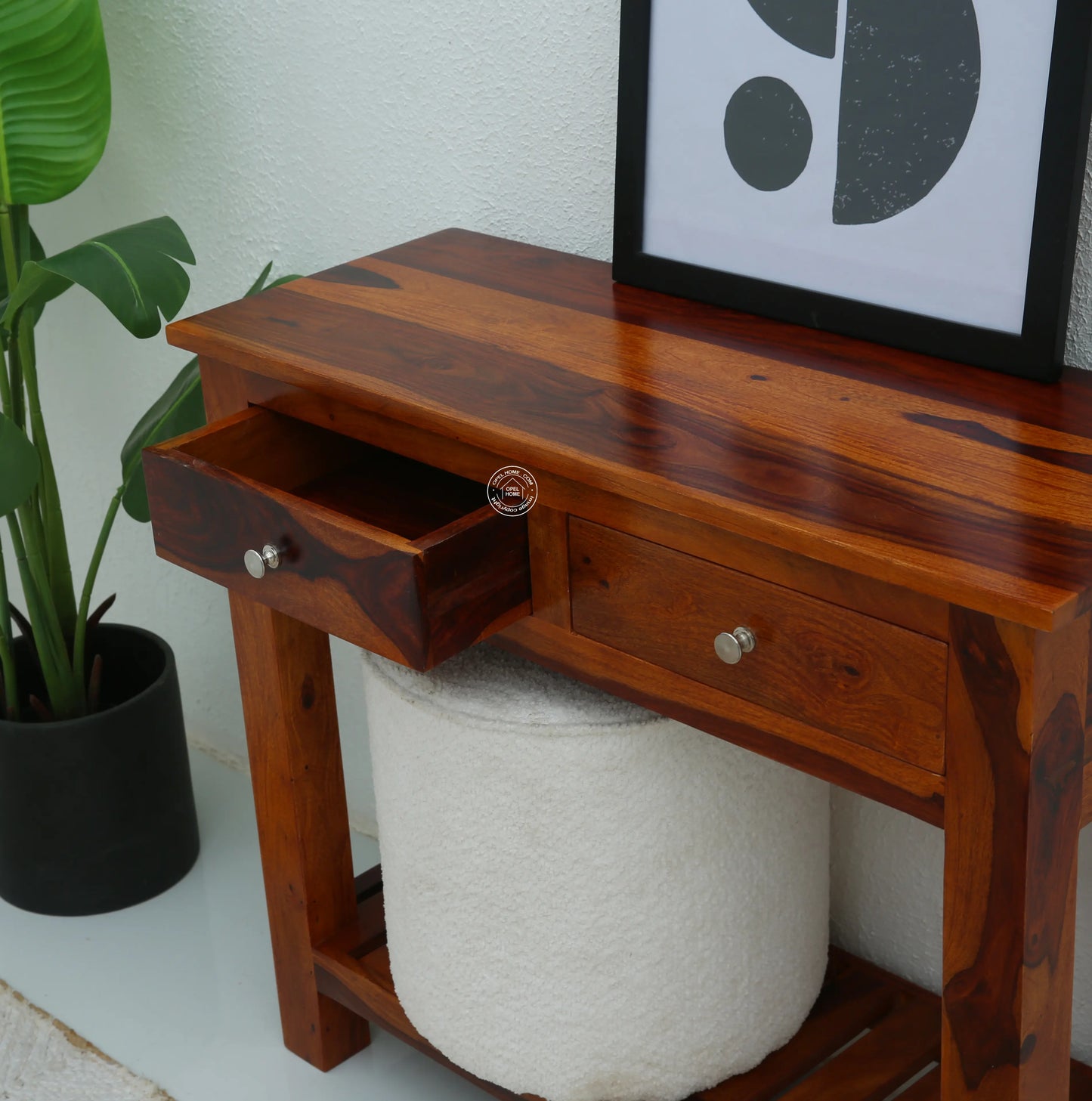 Clifton Wooden Console with Two Drawers (Honey finish) - Opelhome