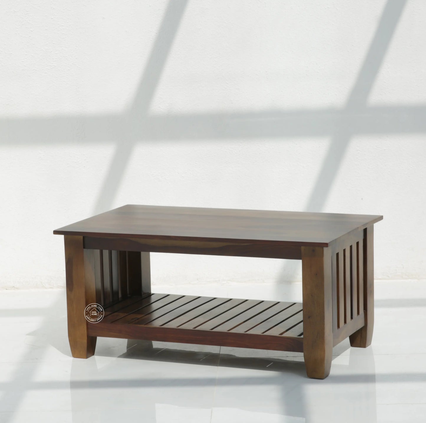 Cowley Wooden Coffee Table – Solid Rose Wood, Walnut Finish | Opelhome UAE - Opelhome