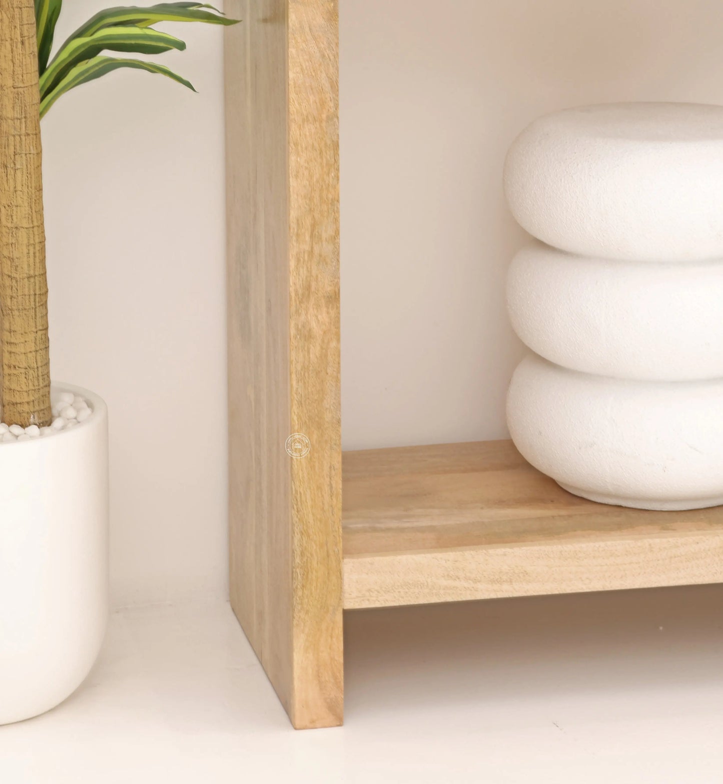 Gwen Wooden Console Table – Solid Mango Wood, Natural Finish, Hallway | Opelhome UAE Opel Home