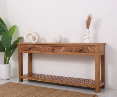 Henn 3 Drawers Wooden Console