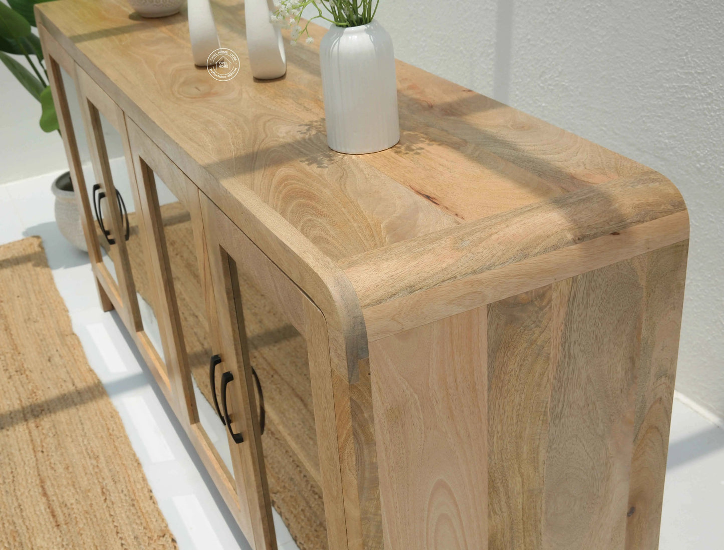 Hollow Wooden Display Sideboard