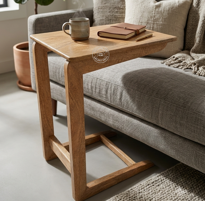 Destiny Solid Mango Wood Side Table - Natural finish