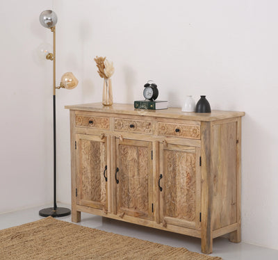 Iris Wooden 3 Door 3 Drawers Sideboard (Multiple Color Options) | Opelhome UAE - Opelhome