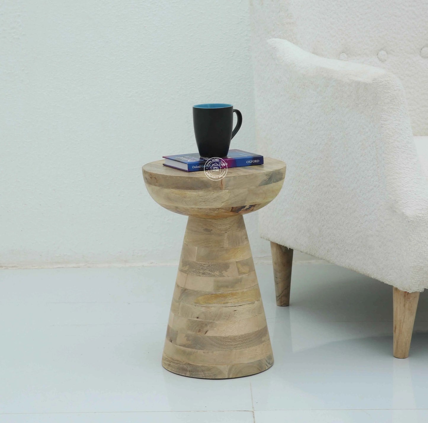 Jona Wooden Side Table – Solid Mango Wood, 43 cm | Opelhome UAE