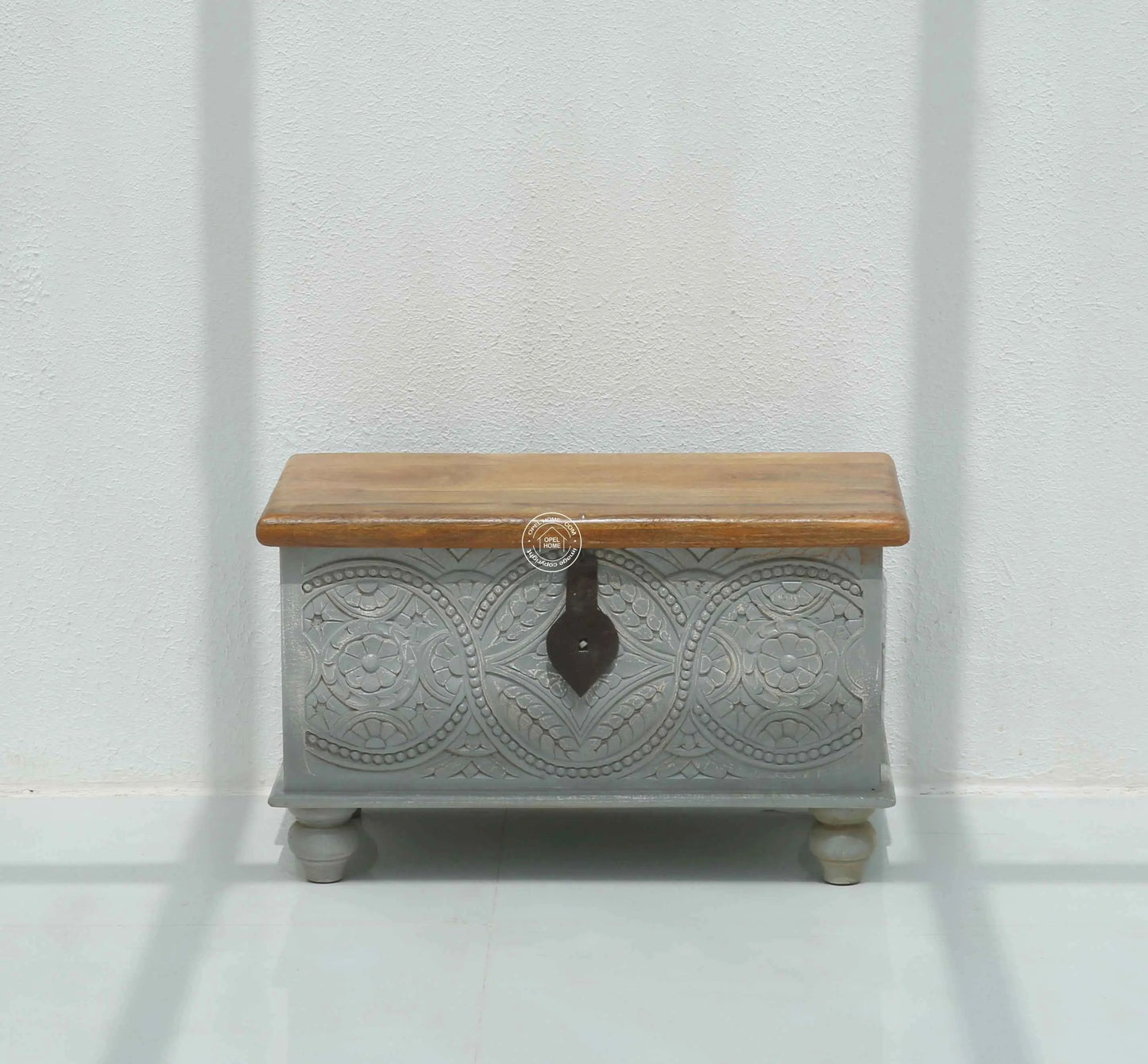 Kelsei wooden Carved Trunk Box