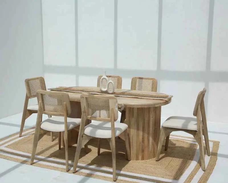 Linea Wooden Dining Table – Multiple Sizes (Only Table) | Opelhome UAE