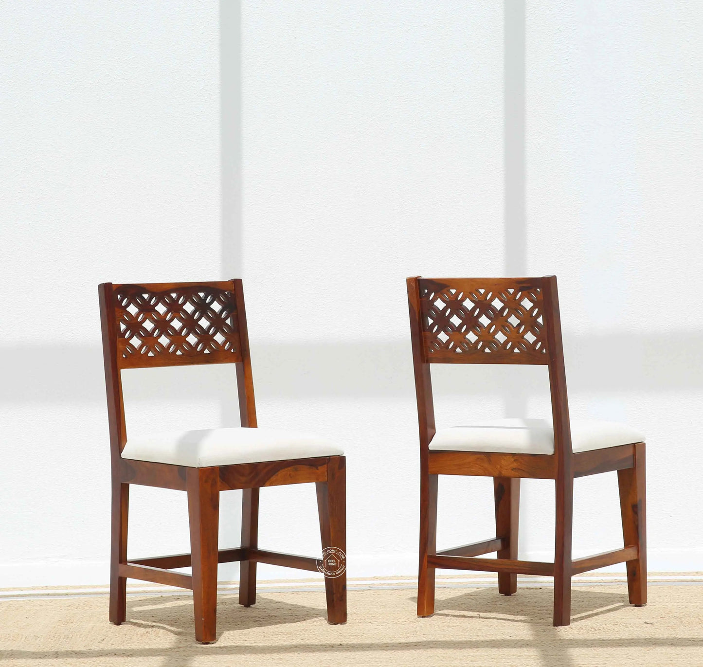 Luxe Wooden Dining Chair – (Only one pcs) , Honey finish | Opelhome UAE