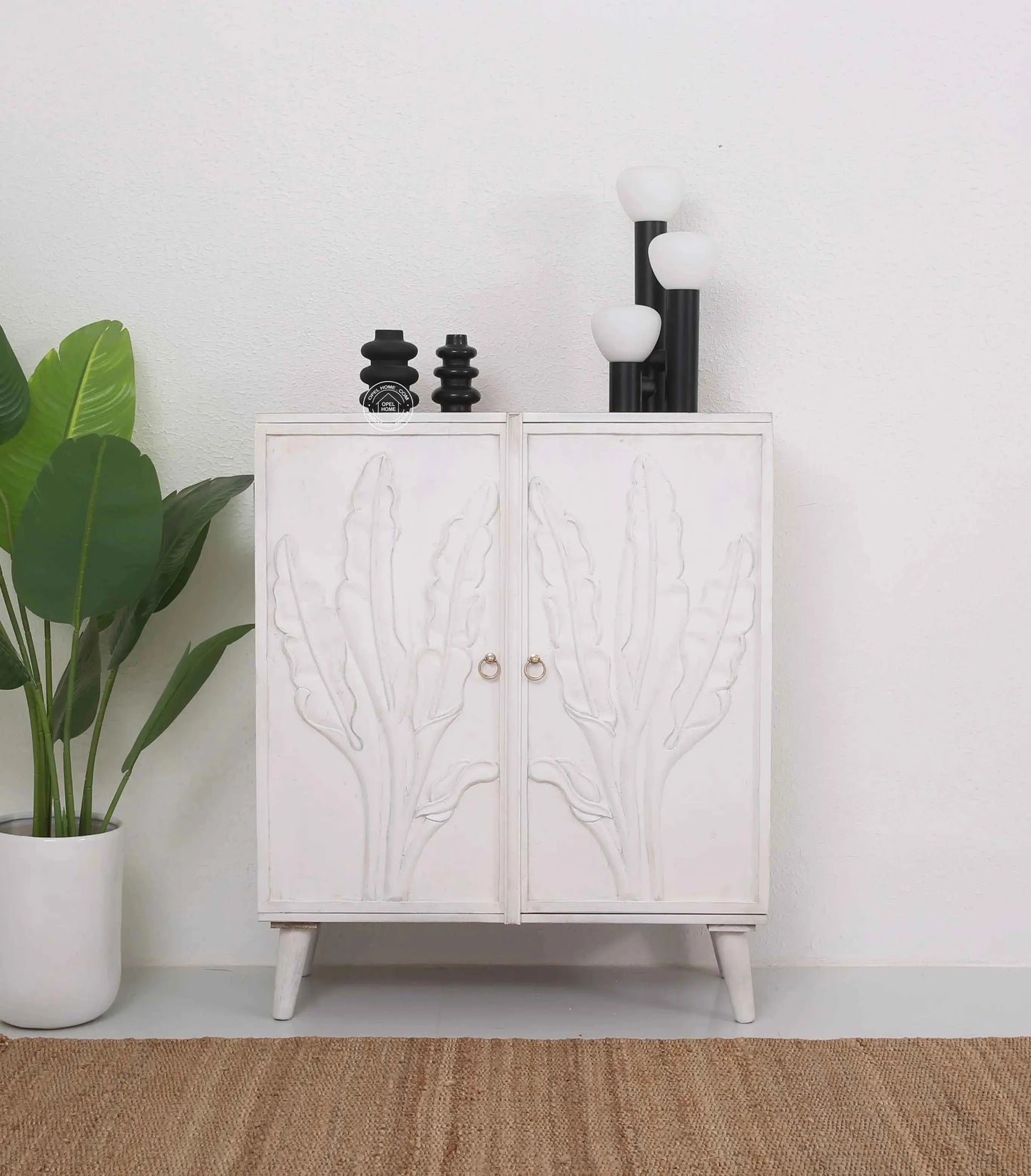 Nova Wooden Sideboard – 2 Doors, Solid Mango Wood, Natural Finish | Opelhome UAE