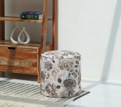 Orin Round Pouf with Printed Fabric – 40 cm | Opelhome UAE Opel Home
