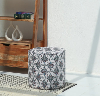 Orin Round Pouf with Printed Fabric – 40 cm | Opelhome UAE Opel Home