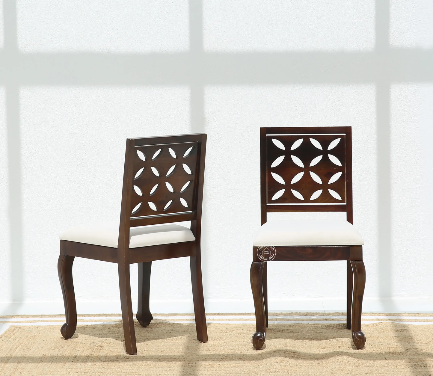 Rose Wooden Dining Chair – (Only one pcs , Walnut finish | Opelhome UAE - Opelhome