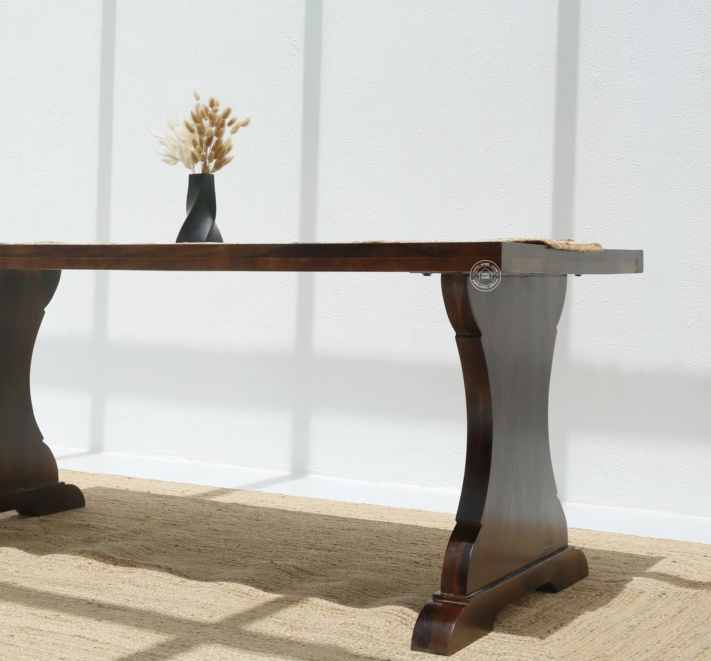 Rosetta Wooden 6 Seater Dining Table – (Only Table) , Walnut finish | Opelhome UAE - Opelhome