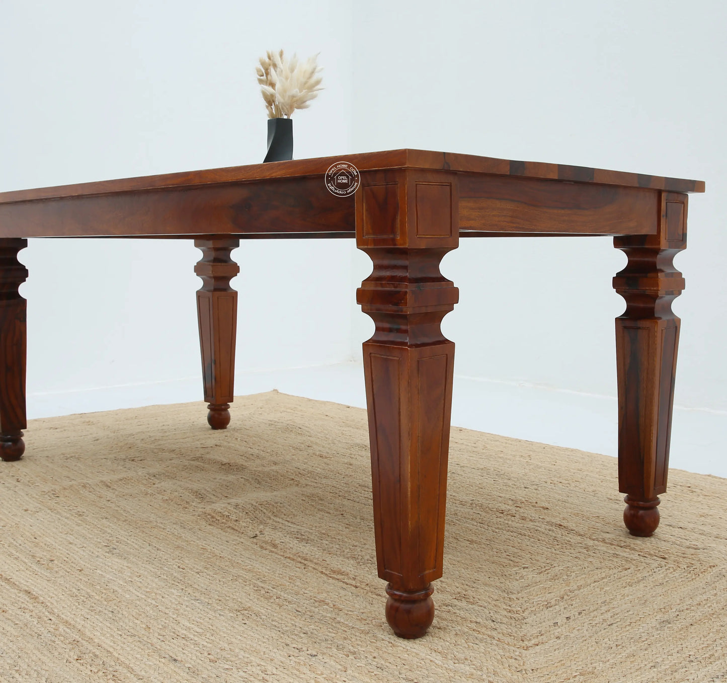 Sunset Wooden 6 Seater Dining Table – (Only Table) , Honey finish | Opelhome UAE - Opelhome