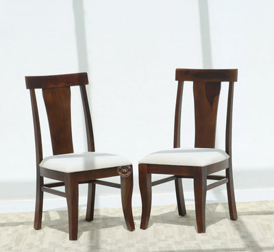 Varnis Wooden Dining Chair – (Only one pcs), Walnut finish | Opelhome UAE - Opelhome