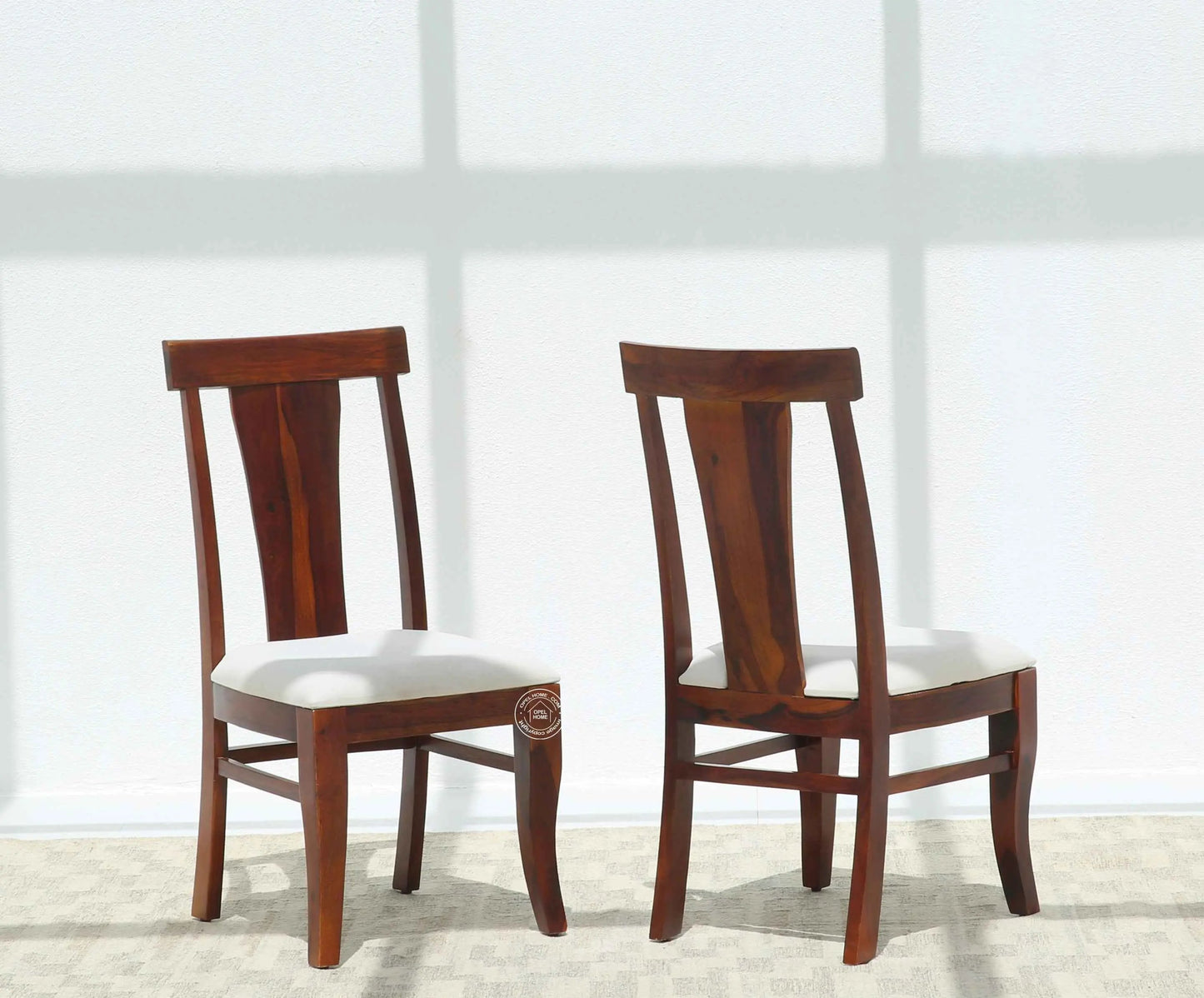 Varnis Wooden Dining Chair – (Only one pcs), Honey finish | Opelhome UAE