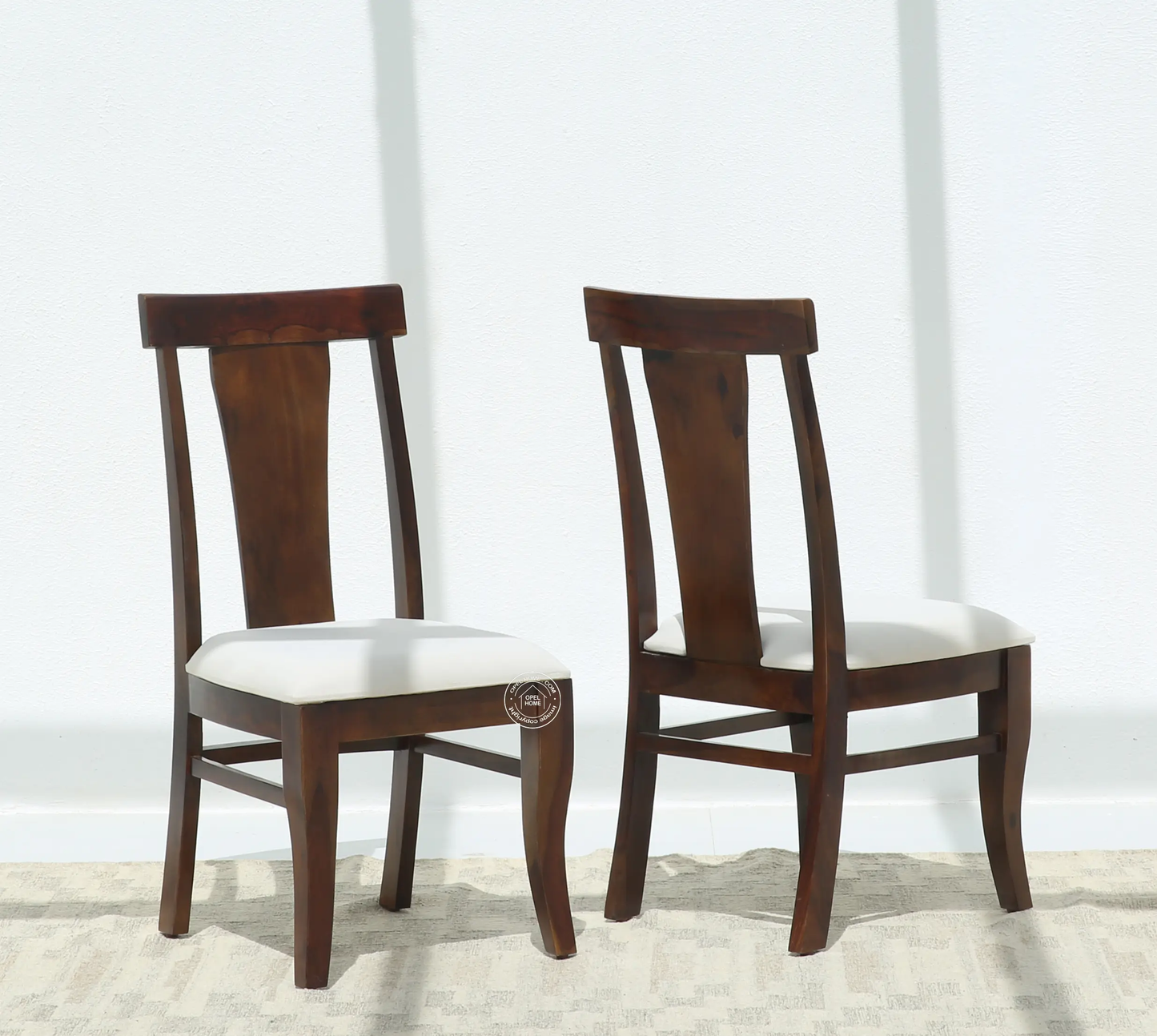 Varnis Wooden Dining Chair – (Only one pcs), Walnut finish | Opelhome UAE - Opelhome
