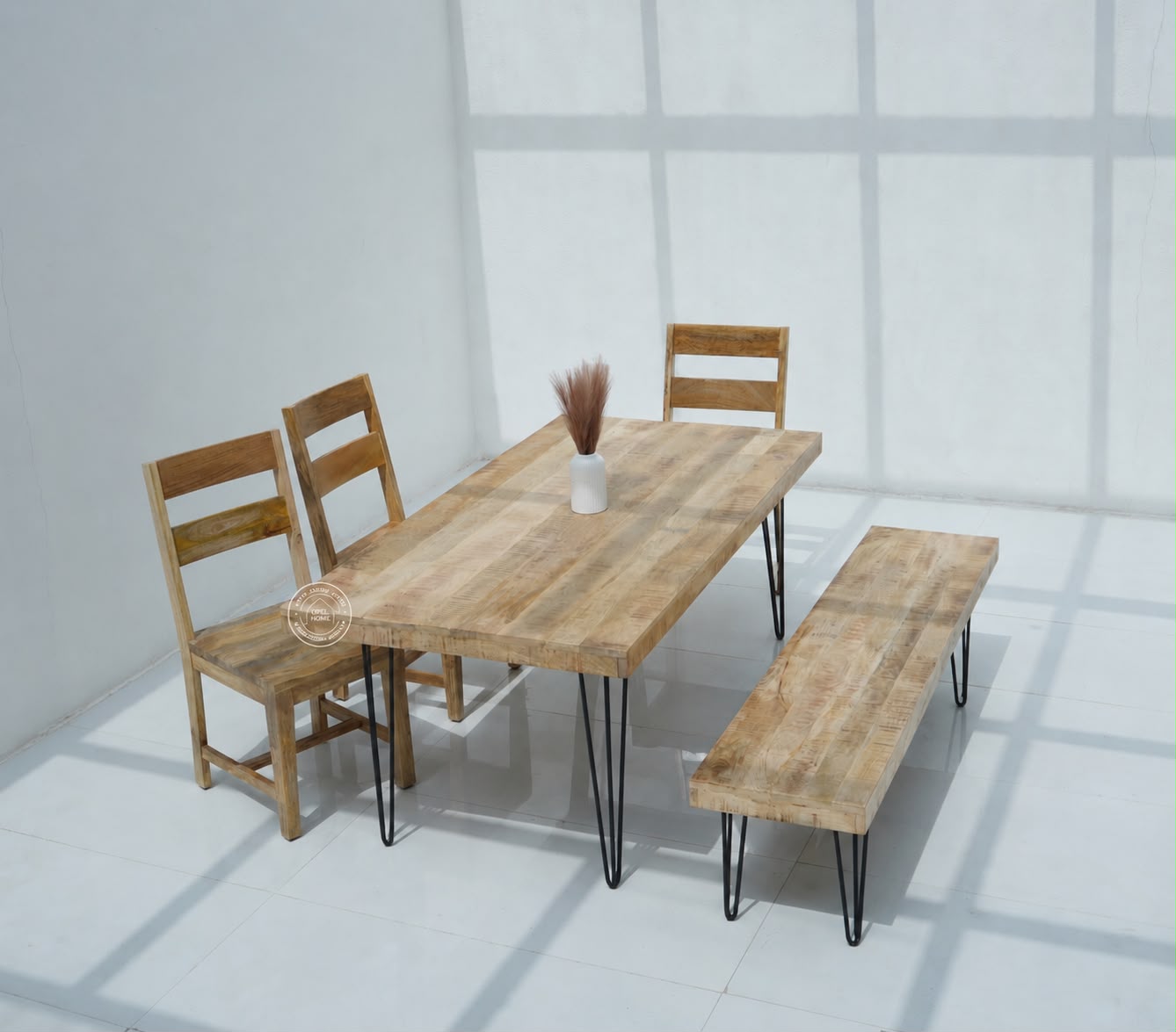 Sobine Mango Wood Dining Table with 7CM Top Thickness - Multiple Sizes & Leg Options