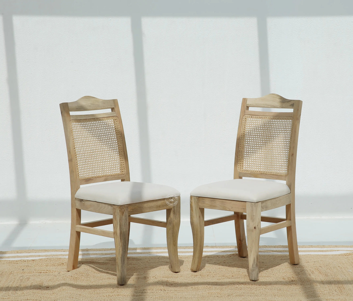 Almonzo Rattan Dining Chair – Only One Pcs, Solid Mango Wood, Natural Finish | Opelhome UAE Opel Home
