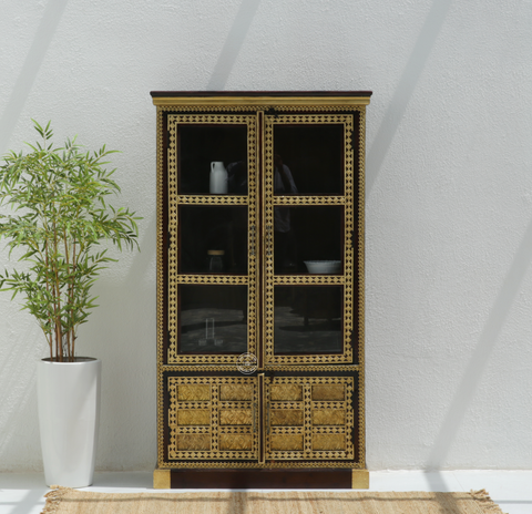 Tannis Brass FTD Display Cabinet With four Doors