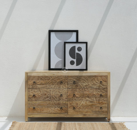 Caramount Wooden Carved Chest Of Drawers
