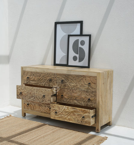 Caramount Wooden Carved Chest Of Drawers