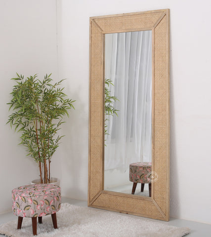 Brave Rattan wooden Frame Full Length Mirror