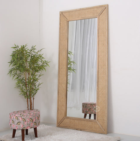 Brave Rattan wooden Frame Full Length Mirror