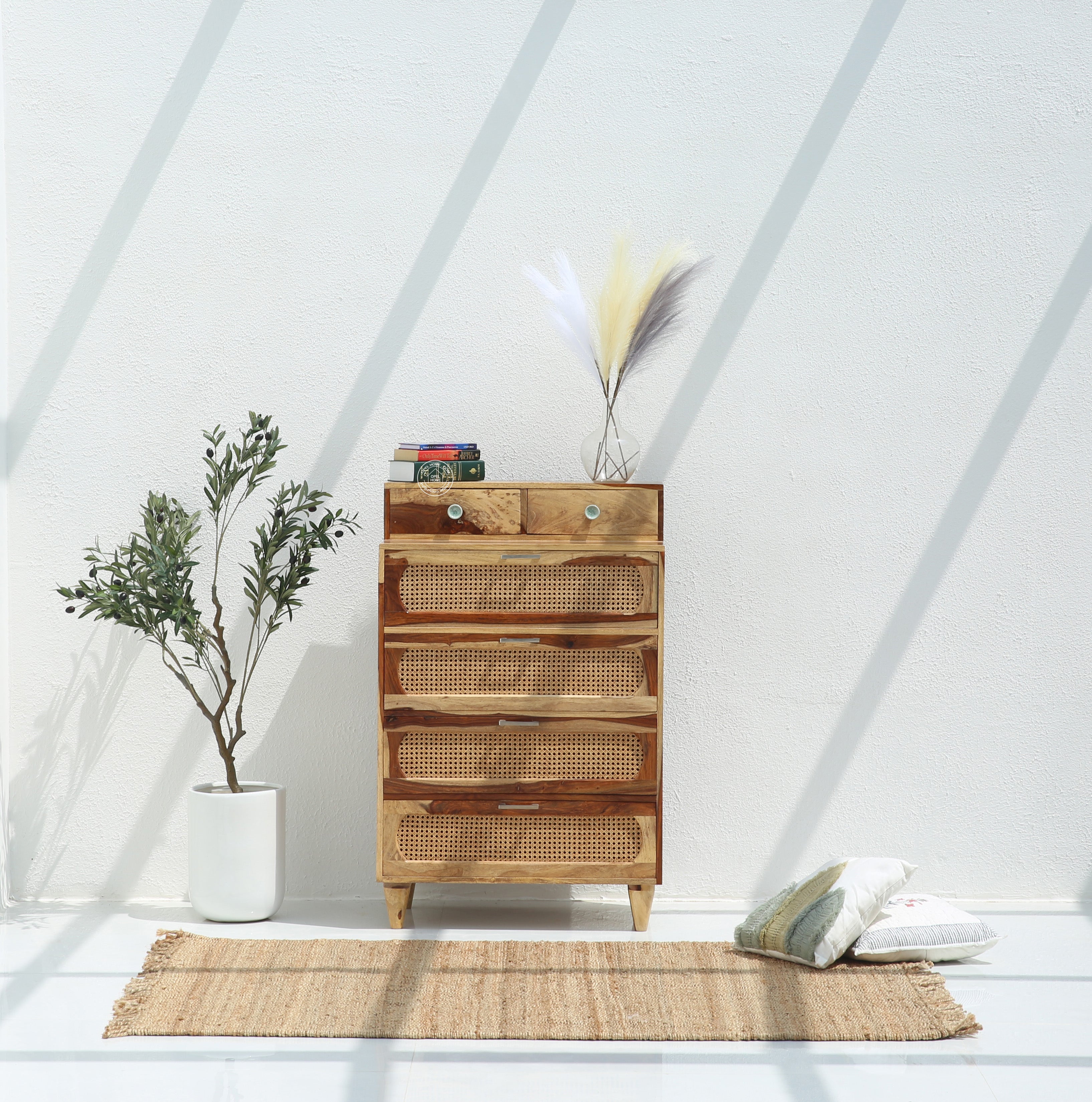 Park Rattan 6-Drawer Wooden Chest Of Drawers