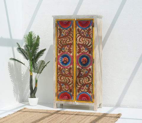 Rosy Painting Wooden 2 door  closet