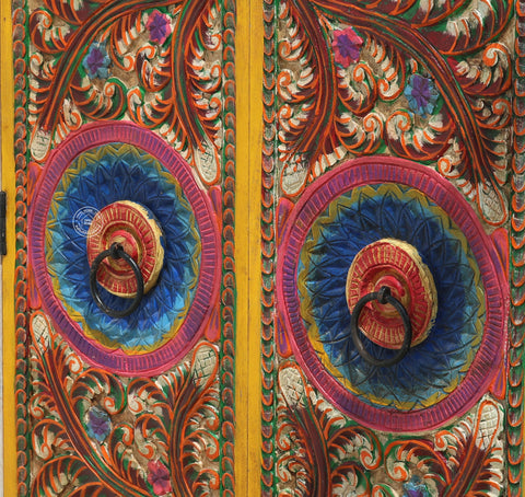 Rosy Painting Wooden 2 door  closet