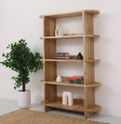 Mario Wooden Bookcase – Solid Wood, 180 cm | Opelhome UAE