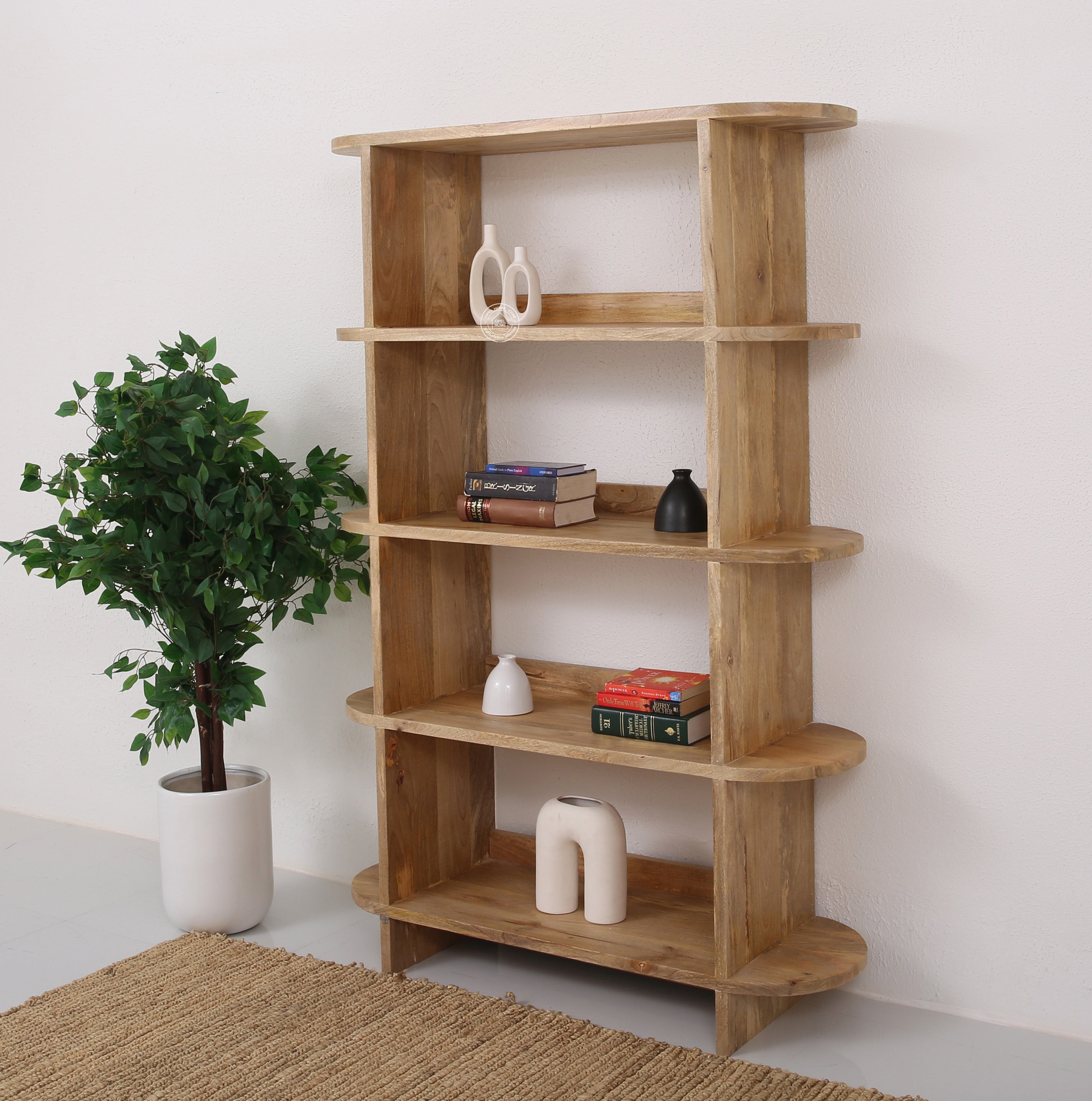 Mario Wooden Bookcase – Solid Wood, 180 cm | Opelhome UAE