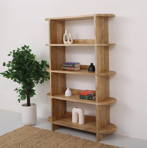 Mario Wooden Bookcase – Solid Wood, 180 cm | Opelhome UAE