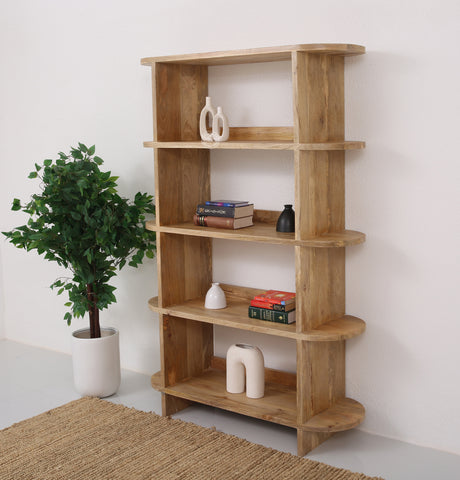 Mario Wooden Bookcase – Solid Wood, 180 cm | Opelhome UAE