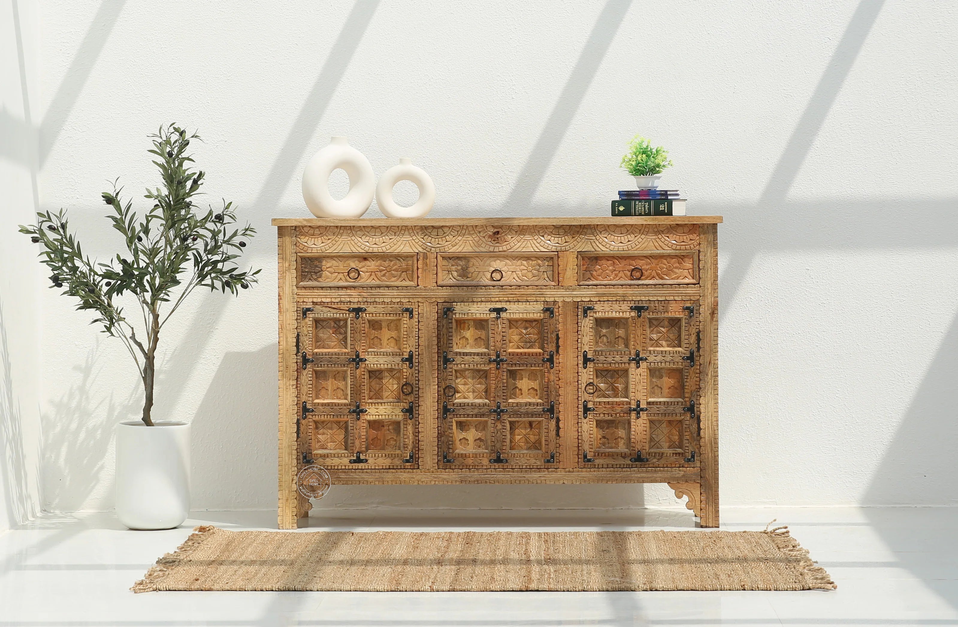 Berry Wooden 3 door 3 Drawer  Sideboard (Multiple Colors Options).