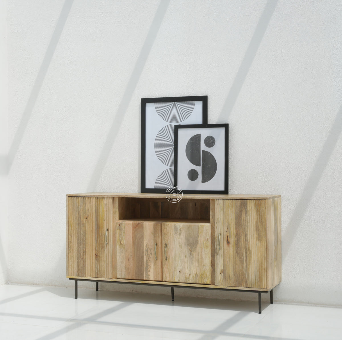 Tetteh Wooden 4 Door Sideboard (Natural finish)