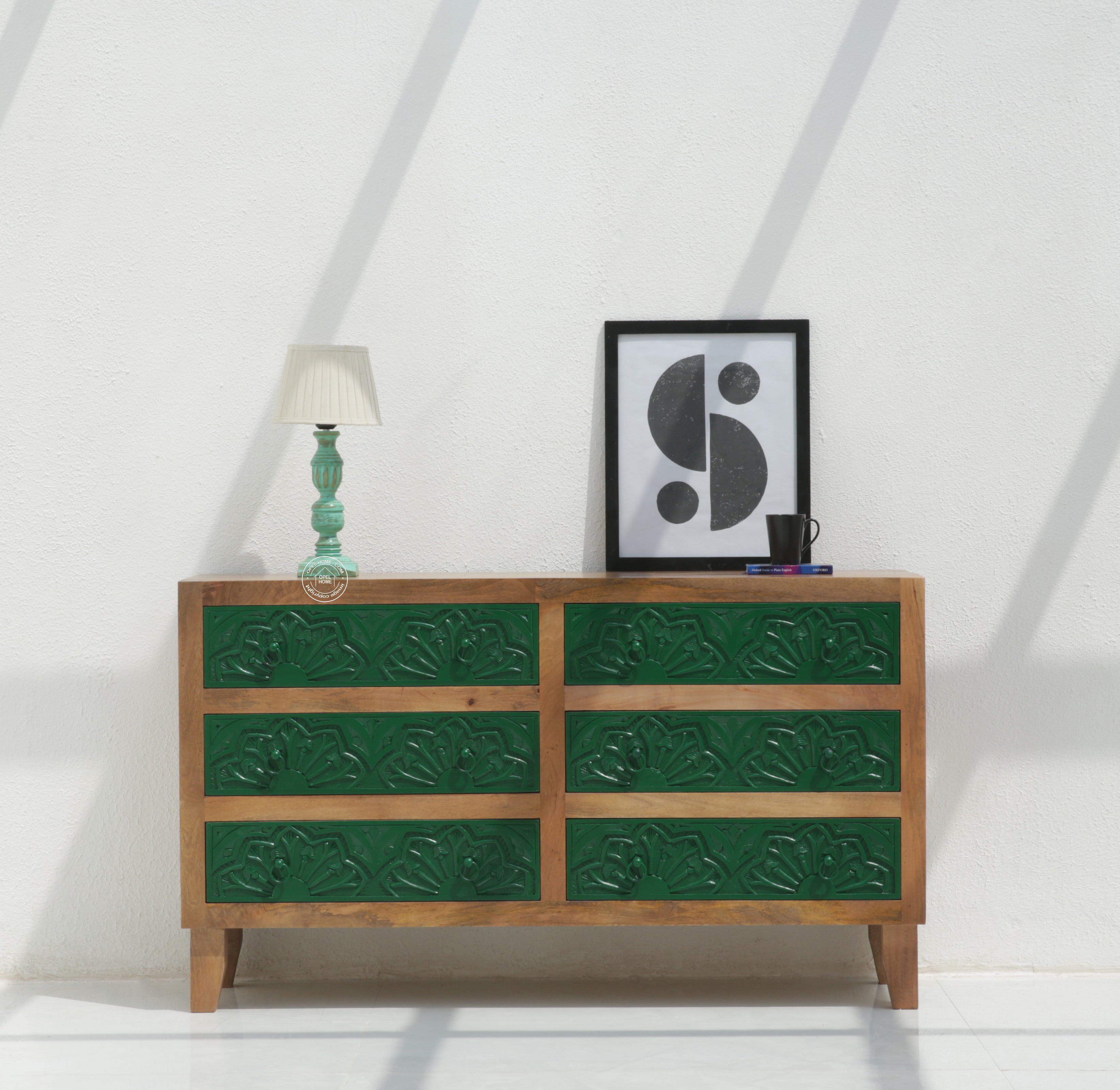 Bearup 6 Drawer Wooden Carved Chest Of Drawers