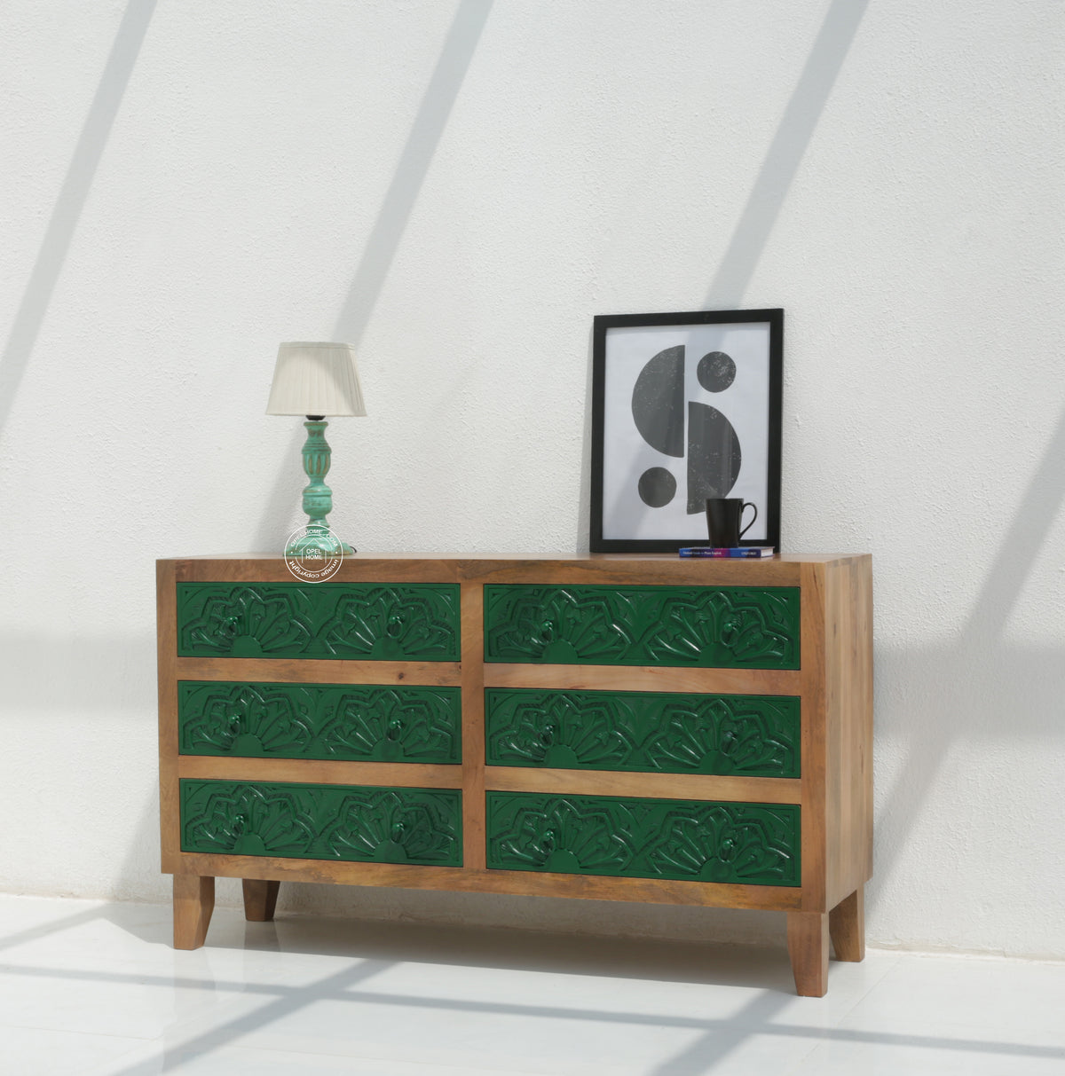 Bearup 6 Drawer Wooden Carved Chest Of Drawers