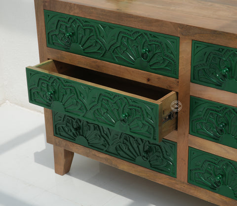 Bearup 6 Drawer Wooden Carved Chest Of Drawers
