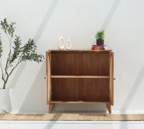 Daris Rattan 2 Door Acacia Wood Sideboard